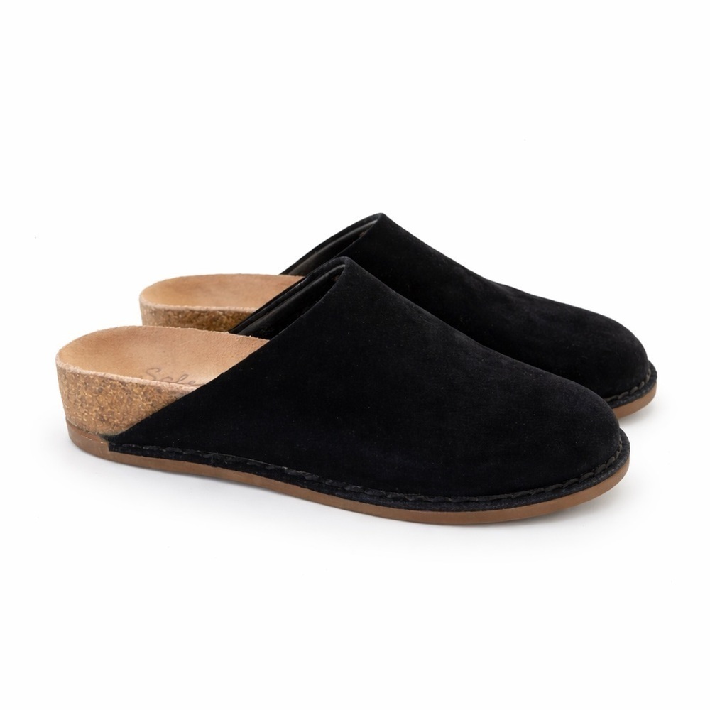 Splendid Black Suede Clog Shoe Minimalist Scandigirl Potato Casey NWOT Size 6